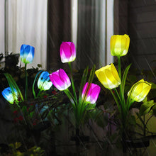 Load image into Gallery viewer, Solar Powered Tulip Flower Outdoor Garden Decoration - MiniDM Store

