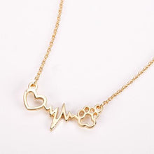 Load image into Gallery viewer, Pets Dogs Footprints Paw Heart Love Chain Pendant Necklace
