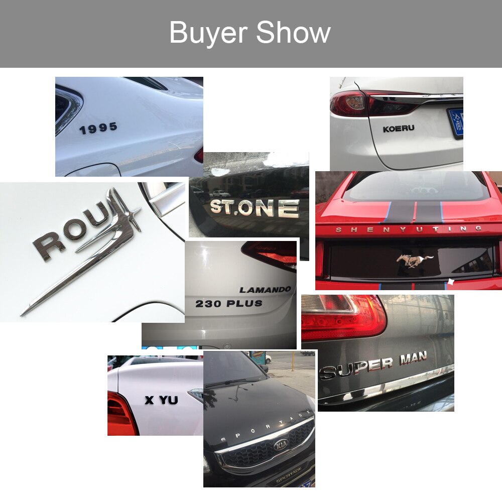 25mm Car Auto Chrome Metal DIY 3D ARC Letters Digital Alphabet Emblem Decoration Car Stickers Logo Automobiles Car Accessories - MiniDM Store