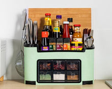 Load image into Gallery viewer, Fashion multi-functional kitchen shelf condiment box, condiment pot, bottle set combination knife holder one generation - MiniDM Store
