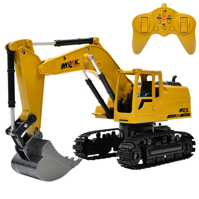 8CH Simulation toy RC excavator toys with Musical and light Children's Boys RC truck Beach toys RC Engineering car tractor - MiniDreamMakers