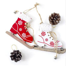 Load image into Gallery viewer, Christmas Snowflake Pattern Wooden Sleds Boots Christmas Decoration Supplies
