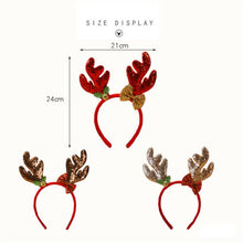 Load image into Gallery viewer, Newest Antlers Reindeer Headband Christmas Elk Hair Band Xmas Headband Accessories Hair Clasp Fancy Dress Up Cosplay Party Decor
