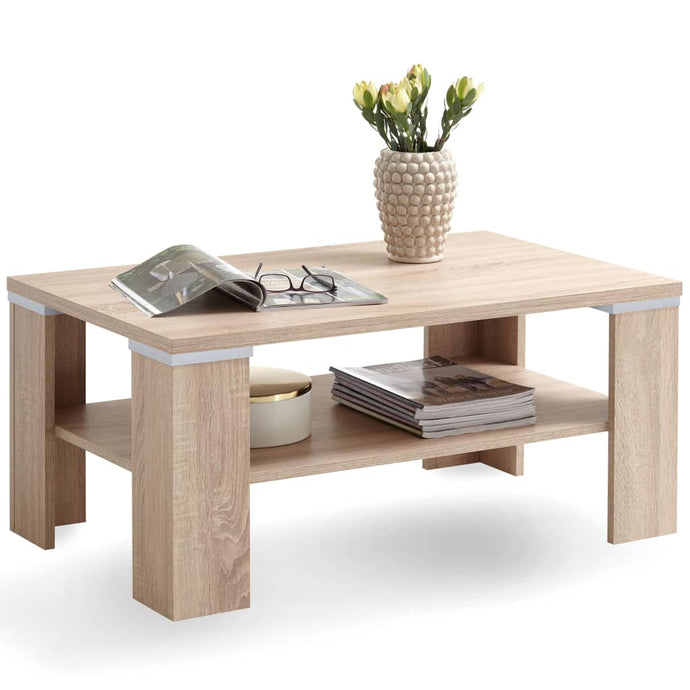 FMD Coffee Table with Shelf 100x60x46 cm Oak