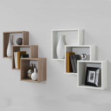 Load image into Gallery viewer, FMD Wall-mounted Shelf with 3 Compartments White
