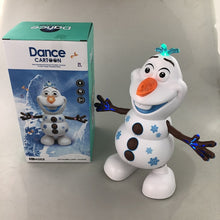 Load image into Gallery viewer, Frozen Dancing Snowman Olaf Robot With Led Music Flashlight Electric Action Figure Model Kids Toy For Children Christmas Gift - MiniDreamMakers
