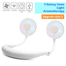 Load image into Gallery viewer, Mini USB Portable Fan Neck Fan Neckband With Rechargeable Battery Small Desk Fans handheld Air Cooler Conditioner for Room - MiniDreamMakers
