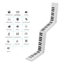 Load image into Gallery viewer, MIDIPLUS 88 Keys Foldable Electronic Piano Portable Keyboard 128 Tones Rhythm 30 Demo Songs Built-in Battery with Sustain Pedal - MiniDreamMakers

