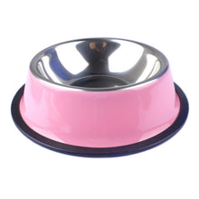 Load image into Gallery viewer, Stainless Steel Color Spray Paint Pet Dog Bowls Puppy Cats Food Drink Water Feeder Pets Supplies Non slip Feeding Dishes - MiniDM Store
