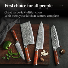 Load image into Gallery viewer, XINZUO 1/4PC Kitchen Knife Sets vg10 Core Damascus Steel Chef Santoku Utility Cleaver Knives Stainless Steel Slicing Meat Cutlery - MiniDreamMakers
