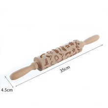 Load image into Gallery viewer, Christmas Engraved Roller Reindeer Snowflake Embossing Rolling Pin Cookies Noodle Biscuit Fondant Cake Dough walek do ciasta FB - MiniDreamMakers
