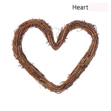 Load image into Gallery viewer, 1PC Heart &amp; Star Pattern Christmas Rattan Ring Natural Rattan Festive Shop Window Door Hanging Wreaths Home Party Decor - MiniDreamMakers
