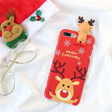 Load image into Gallery viewer, Cute Cartoon Christmas 3D Doll Deer Snowman Phone Case For iPhone X XS XR XS Max 6 6S 7 8 Plus Christmas Soft TPU Back Cover - MiniDreamMakers
