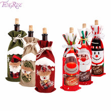 Load image into Gallery viewer, FengRise Christmas Decorations for Home Santa Claus Wine Bottle Cover Snowman Stocking Gift Holders Xmas Navidad Decor New Year
