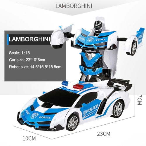 RC Car Transformation Robots Sports Vehicle Model Robots Toys Cool Deformation Car Kids Toys Gifts For Boys - MiniDreamMakers