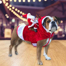 Load image into Gallery viewer, Christmas Dog Clothes Santa Claus Riding Deer Dog Costumes Funny Pet Outfit Riding Holiday Party Dressing Up Clothing For Dogs - MiniDreamMakers
