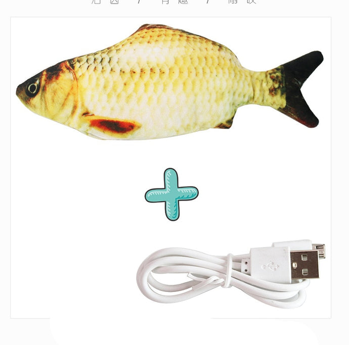 Cat USB Charger Toy Fish Interactive Electric floppy Fish Cat toy Realistic Pet Cats Chew Bite Toys Pet Supplies Cats dog toy - MiniDM Store