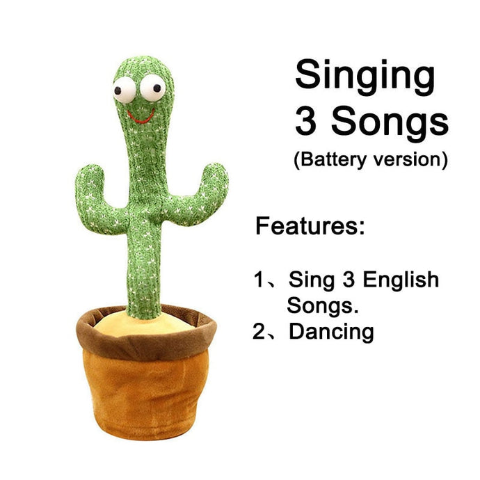 Dancing Cactus Electron Plush Toy Soft Plush Doll Babies Cactus That Can Sing And Dance Voice Interactive Bled Stark Toy For Kid - MiniDreamMakers