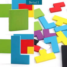 Load image into Gallery viewer, Colorful wooden tangram puzzle toy wooden tetris game intelligence education kid educational toy child wooden puzzle toy gift - MiniDM Store
