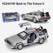 Load image into Gallery viewer, Welly 1:24 Diecast Alloy Model Car DMC-12 delorean back to the future Time Machine Metal Toy Car For Kid Toy Gift Collection - MiniDreamMakers
