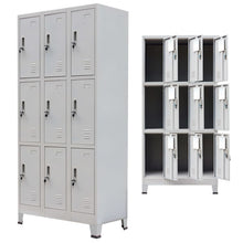 Load image into Gallery viewer, vidaXL Locker Cabinet with 9 Compartments Steel 90x45x180 cm Grey - MiniDM Store
