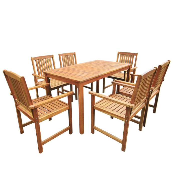 vidaXL 7 Piece Outdoor Dining Set Solid Acacia Wood - MiniDM Store