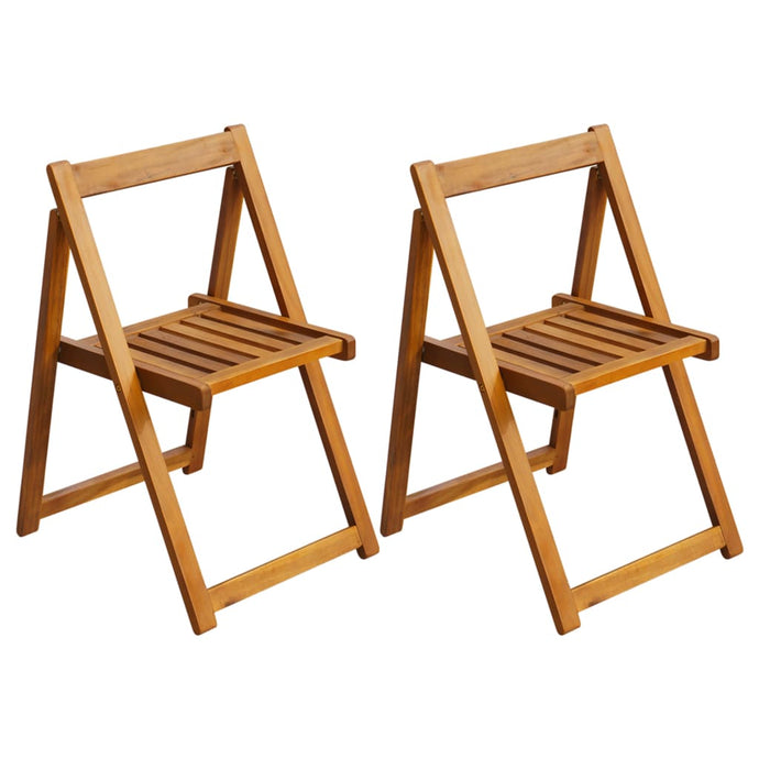 vidaXL Folding Garden Chairs 2 pcs Solid Acacia Wood - MiniDM Store