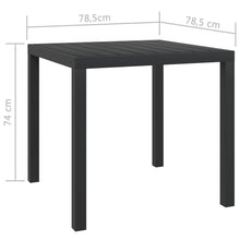 Load image into Gallery viewer, vidaXL Garden Table Black 80x80x74 cm Aluminium and WPC - MiniDM Store
