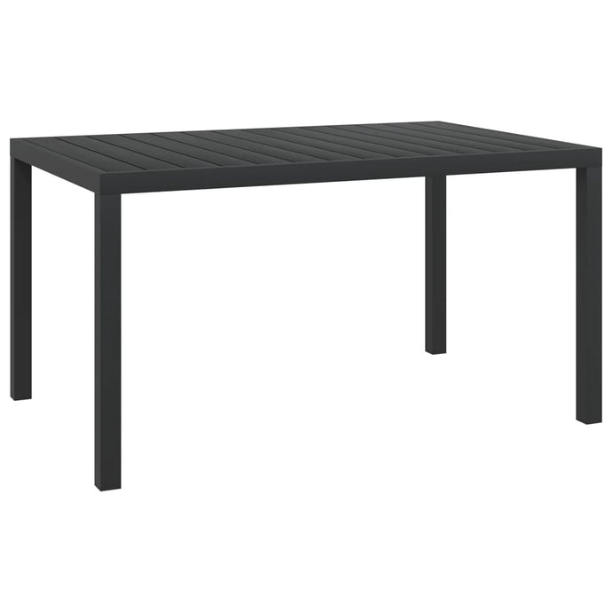 vidaXL Garden Table Black 150x90x74 cm Aluminium and WPC - MiniDM Store
