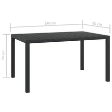 Load image into Gallery viewer, vidaXL Garden Table Black 150x90x74 cm Aluminium and WPC - MiniDM Store
