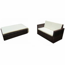 Load image into Gallery viewer, 2 Piece Garden Lounge Set with Cushions Poly Rattan Brown - MiniDM Store
