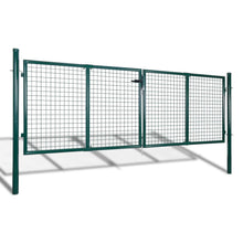 Load image into Gallery viewer, vidaXL Fence Gate Steel 306x150 cm Green - MiniDM Store
