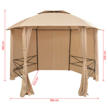 Load image into Gallery viewer, vidaXL Garden Marquee Pavilion Tent with Curtains Hexagonal 360x265 cm - MiniDM Store
