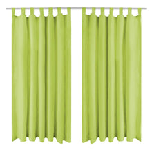 Load image into Gallery viewer, Micro-Satin Curtains 2 pcs with Loops 140x245 cm Green - MiniDM Store
