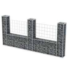 Load image into Gallery viewer, vidaXL Gabion Basket U-Shape Galvanised Steel 240x20x100 cm - MiniDM Store
