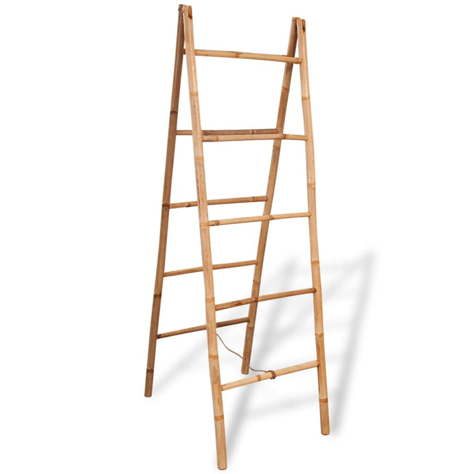 vidaXL Double Towel Ladder with 5 Rungs Bamboo 50x160 cm - MiniDM Store