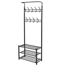 Load image into Gallery viewer, vidaXL Clothes Rack with Shoe Storage 68x32x182.5 cm Black - MiniDM Store

