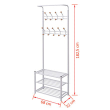Load image into Gallery viewer, vidaXL Clothes Rack with Shoe Storage 68x32x182.5 cm White - MiniDM Store
