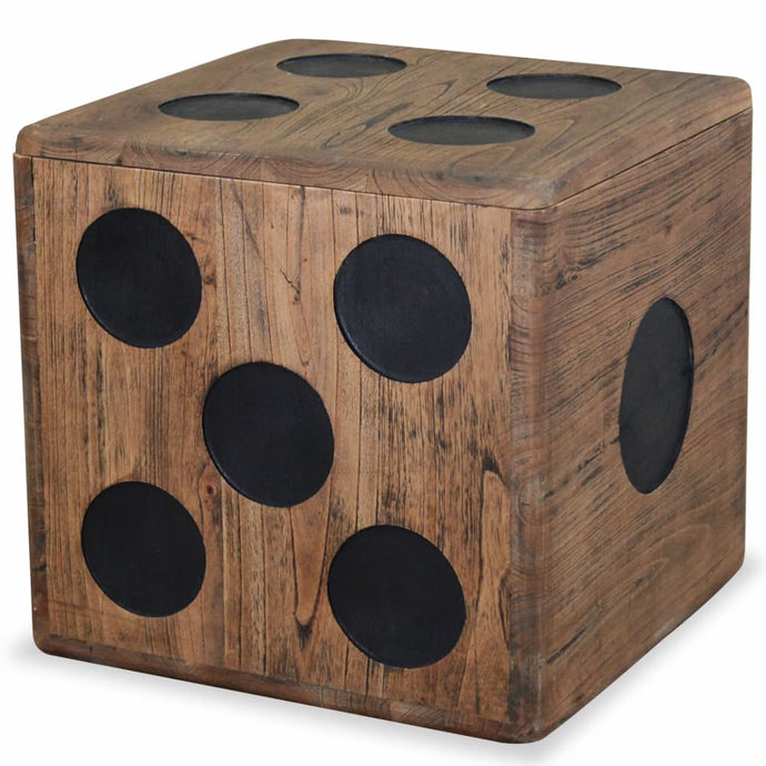 vidaXL Storage Box Mindi Wood 40x40x40 cm Dice Design - MiniDM Store