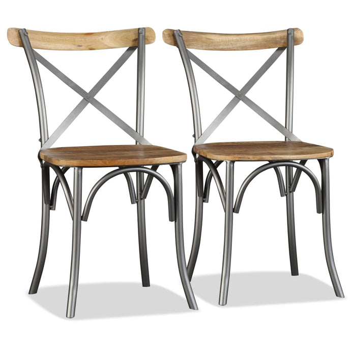 vidaXL Dining Chairs 2 pcs Solid Mango Wood - MiniDM Store