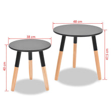 Load image into Gallery viewer, vidaXL Side Table Set 2 Pieces Solid Pinewood Black - MiniDM Store
