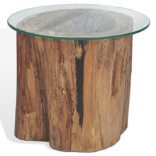 Load image into Gallery viewer, vidaXL Coffee Table Teak Glass 50x40 cm - MiniDM Store
