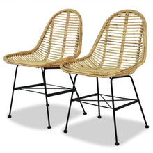 Load image into Gallery viewer, vidaXL Dining Chairs 2 pcs Natural Rattan - MiniDM Store
