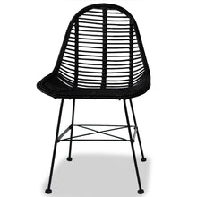 Load image into Gallery viewer, vidaXL Dining Chairs 4 pcs Black Natural Rattan - MiniDM Store
