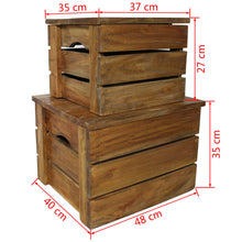 Load image into Gallery viewer, vidaXL Storage Crate Set 2 Pieces Solid Reclaimed Wood - MiniDM Store
