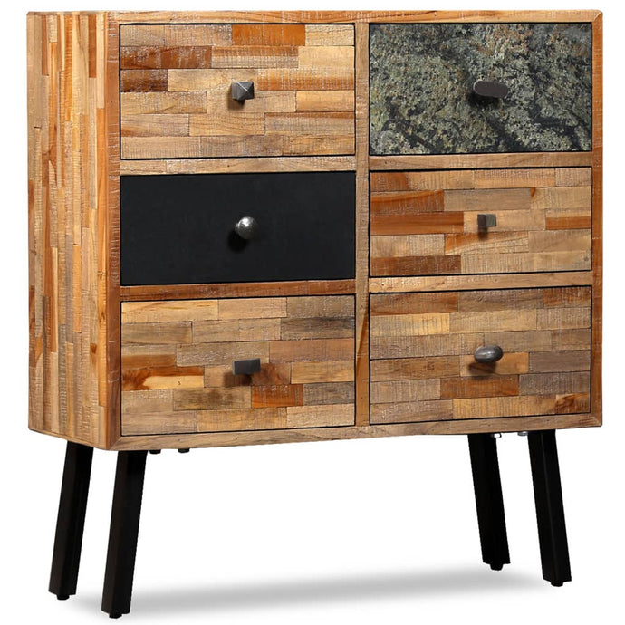 vidaXL Side Cabinet with 6 Drawers Solid Reclaimed Teak 70x30x76 cm - MiniDM Store
