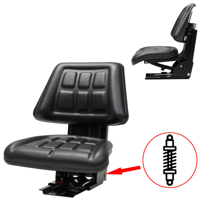 vidaXL Tractor Seat with Suspension Black - MiniDM Store