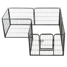 Load image into Gallery viewer, vidaXL Dog Playpen 8 Panels Steel 80x60 cm Black - MiniDM Store
