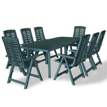 Load image into Gallery viewer, vidaXL 9 Piece Outdoor Dining Set Plastic Green - MiniDM Store

