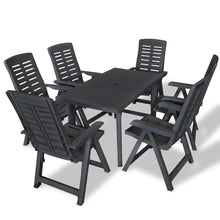 Load image into Gallery viewer, vidaXL 7 Piece Outdoor Dining Set Plastic Anthracite - MiniDM Store
